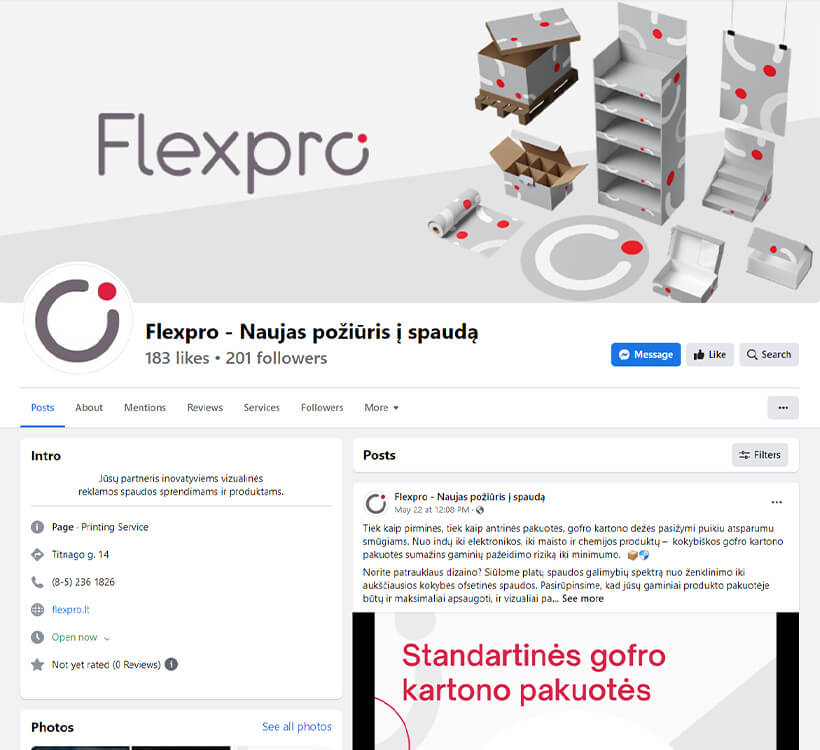 Flexpro facebook paskyros nuotrauka